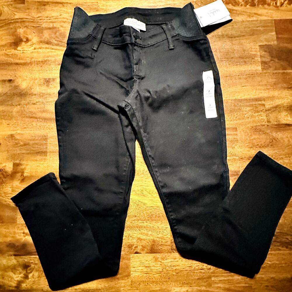 Ingrid + Isabel Jeans Womens 2 Maternity Skinny Black Grow With You Waistband